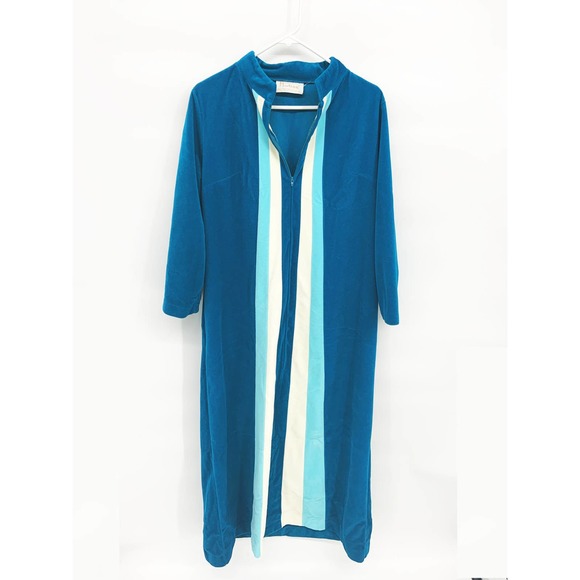 Vintage JC Penny Robes Velour 70s Nightgown Robe House Dress Gown  Size 16 - Picture 1 of 7